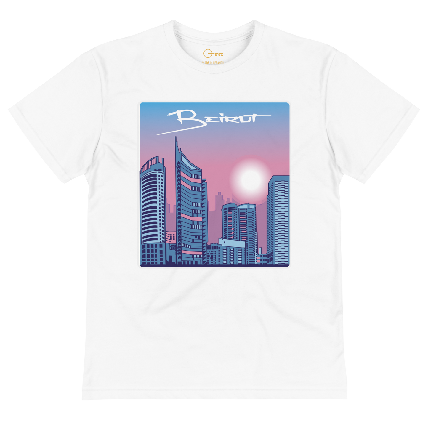 Beirut Skyline Vaporwave Aesthetic T-Shirt